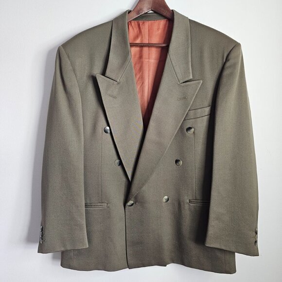 Vomo Moda Men's 2 Piece Suit, Olive Green - Picture 4 of 16